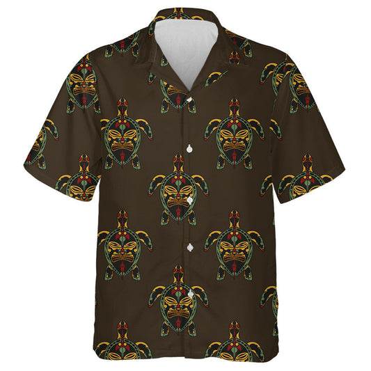 Turtle Ornament On The Background Of The Sea Waves Hawaiian Shirt, Hawaiian Shirt Gift, Christmas Gift