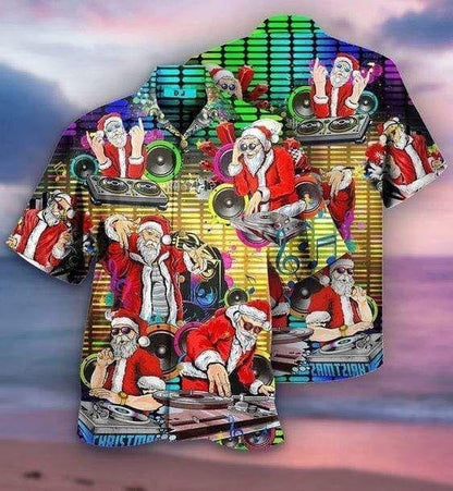 Dearadh Vintage Stíl Léine Haváís Beo Dj Ceol Cóisir Oíche Nollag, Bronntanas Léine Haváís, Bronntanas Nollag