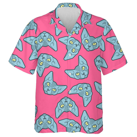 Aghaidh Fantasy As Cat Sphynx Le Súile Óir Léine Haváís, Bronntanas Léine Haváís, Bronntanas Nollag