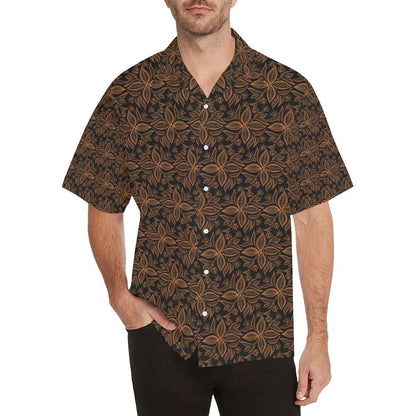 Cocoa Pattern Men'S All Over Print Hawaiian Aloha Shirt Hawaiian Shorts Beach Short Sleeve, Hwaiian For Gift