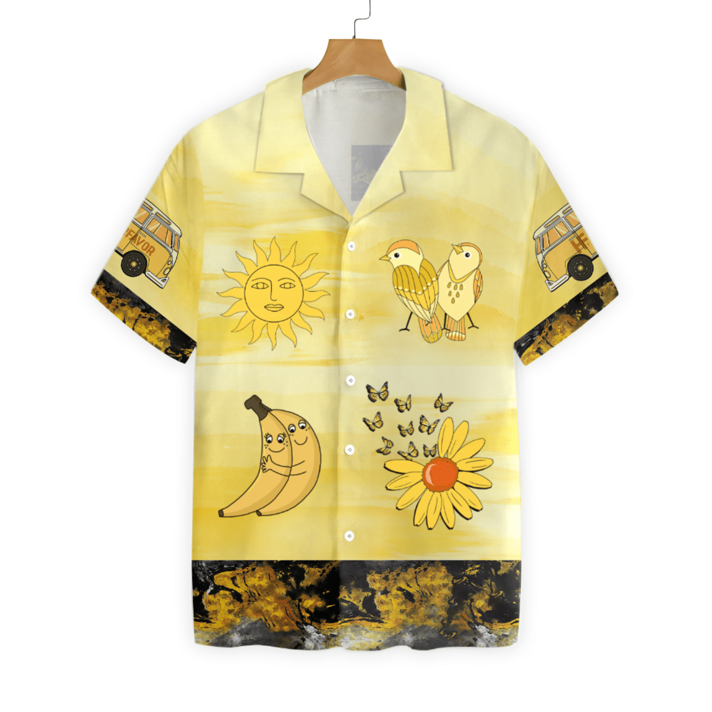 Color Of Love Yellow Stickers Custom Hawaiian Aloha Shirt, Hwaiian For Gift
