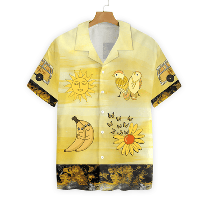 Color Of Love Yellow Stickers Custom Hawaiian Aloha Shirt, Hwaiian For Gift