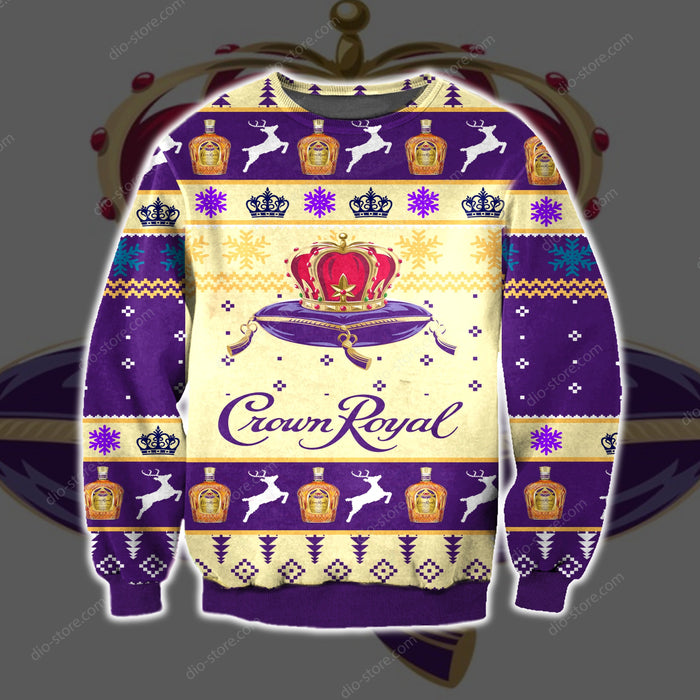 Crown Royal Knitting Pattern 3D Print Ugly Sweater Hoodie All Over Printed, Christmas Ugly Sweater,Christmas Gift,Gift Christmas 2022