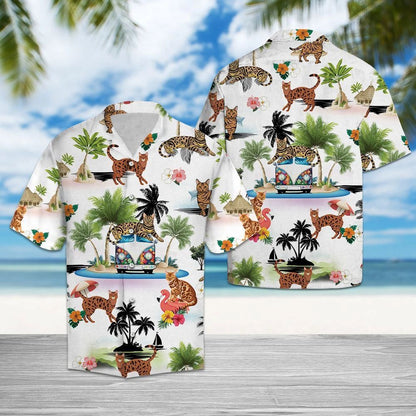 Bengal Summer Vacation With Camper Van Hawaiian Shirt, Hawaiian For Gift