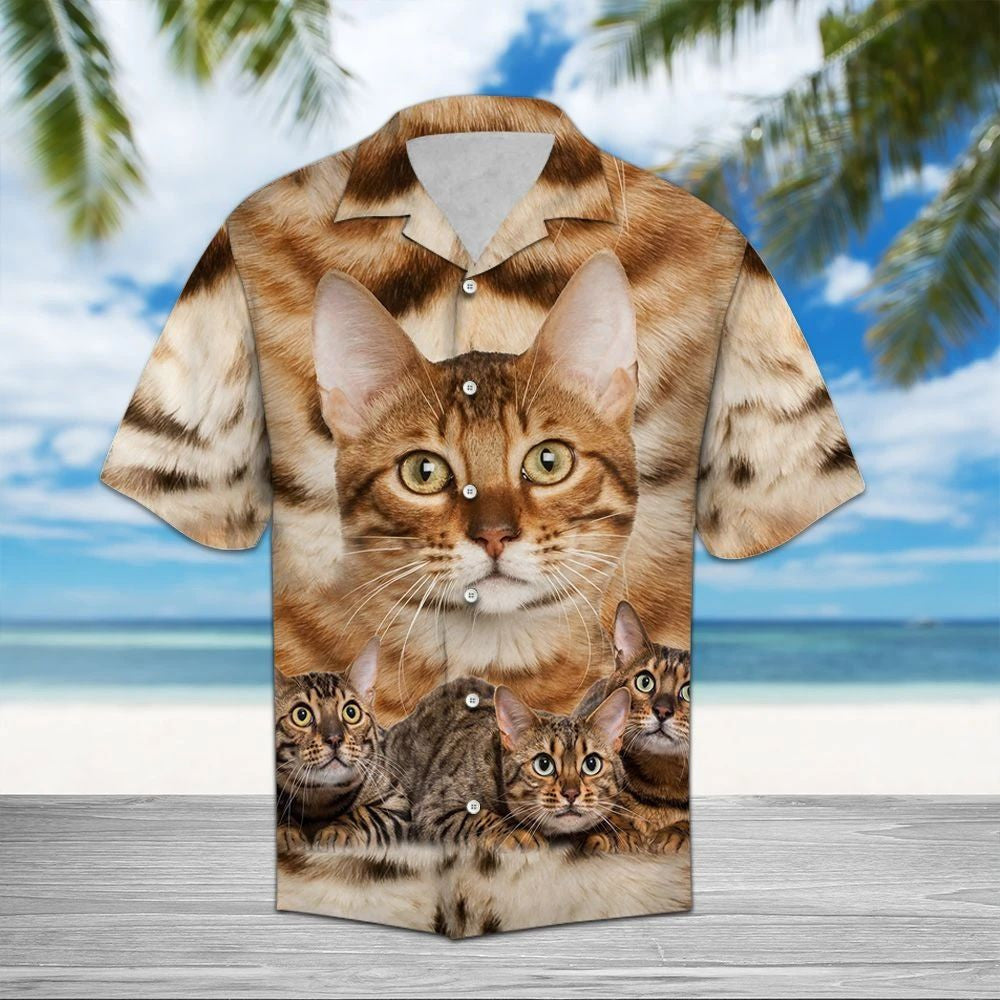 Bengal Bronntanas Portráidíochta Cat Mór Do Leannán Peataí Léine Haváís, Bronntanas Léine Haváís, Bronntanas Nollag