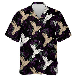 Flying Birds On Vintage Dark Background Hawaiian Shirt,Hawaiian Shirt Gift, Christmas Gift