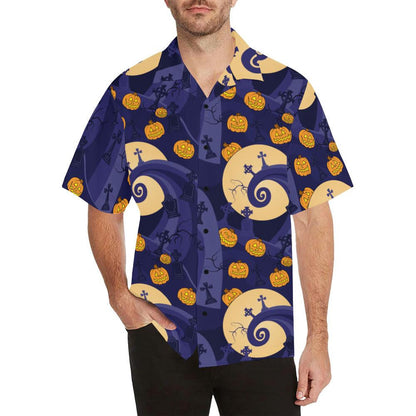 Happy Halloween Cute Jack's Hill Pattern Hawaiian Shirt, Hawaiian Shirt Gift, Christmas Gift