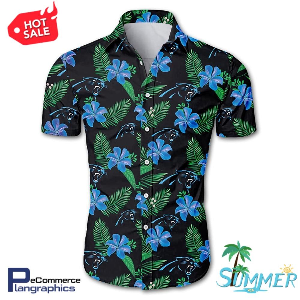 Carolina Panthers All Over Print Aloha Shirt Hawaiian Aloha Shirt Hawaiian Shorts Beach Short Shirt_Hawaiian Shirt Gift, Christmas Gift