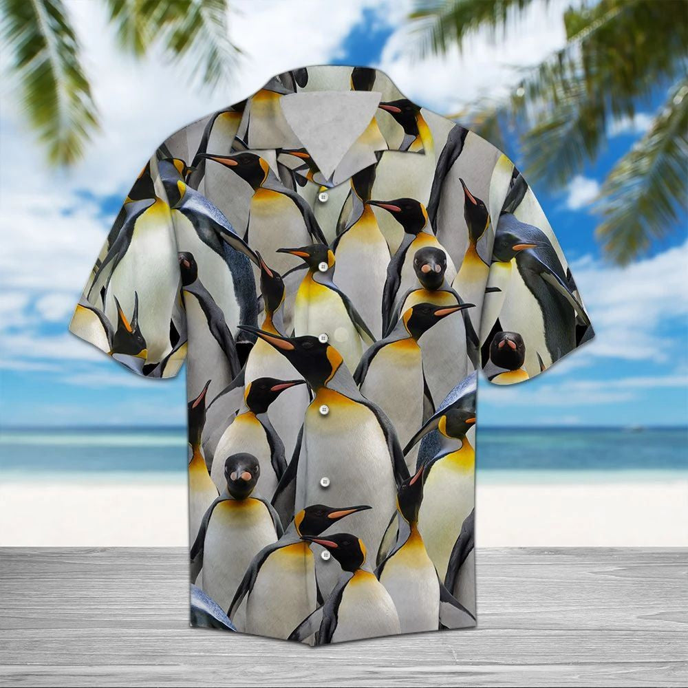 Lively Penguins Awesome Animal Group Design Themed Hawaiian Shirt, Hawaiian Shirt Gift, Christmas Gift