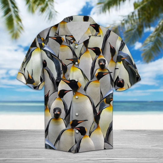 Lively Penguins Awesome Animal Group Design Themed Hawaiian Shirt, Hawaiian Shirt Gift, Christmas Gift