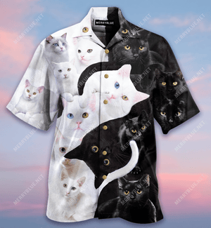 2 Cats Are Better Than 1 Unisex Hawaiian Aloha Shirt Hawaiian Shorts Beach Short Sleeve, Hawaiian Shirt Gift, Christmas Gift