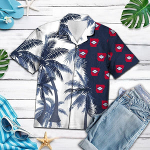 Arkansas Flag With Palm Trees Design Hawaiian Shirt, Hawaiian For Gift