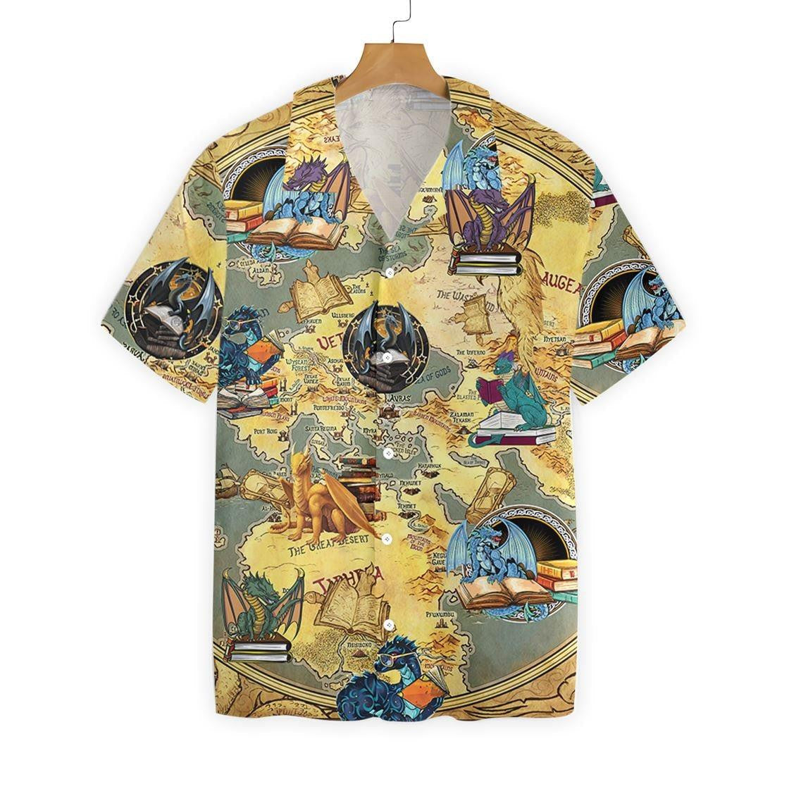 Books Dragon 3D All Over Printed Hawaiian Shirt, Hawaiian For Gift