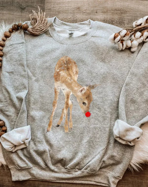 Reindeer Sweatshirt, Christmas Sweatshirt Cute, Christmas Winter Sweatshirt