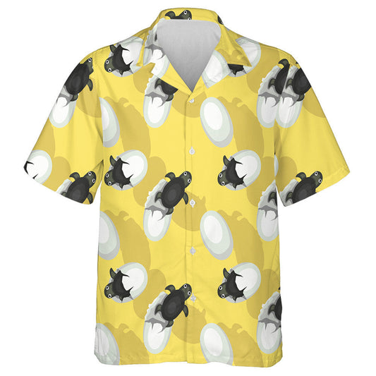 Baby Turtle Born Hatching Egg Cartoon Hawaiian Shirt, Hawaiian Shirt Gift, Christmas Gift