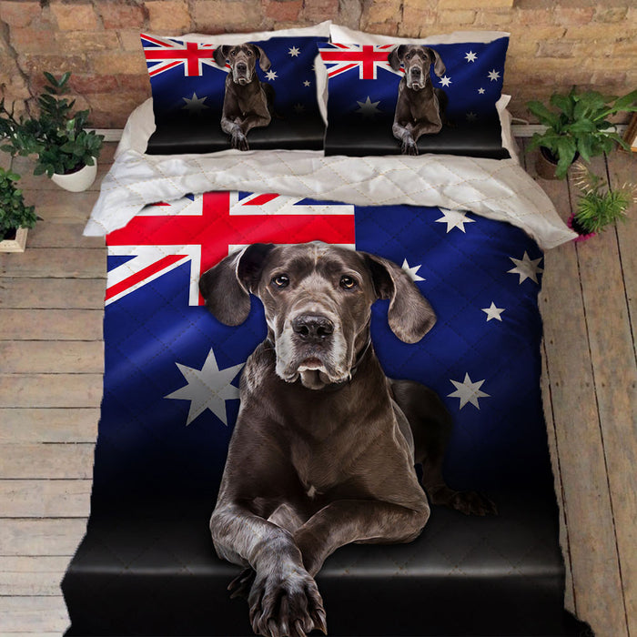 Great Dane Dog Quilt Bedding Set Dog Lovers Australian Set Bedroom Set Bedlinen 3D,Bedding Christmas Gift,Bedding Set Christmas