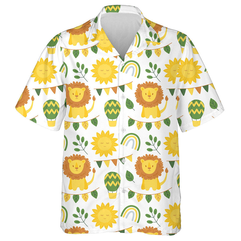 Lion The Sun Flags Rainbow And Balloons Hawaiian Shirt, Hawaiian Shirt Gift, Christmas Gift