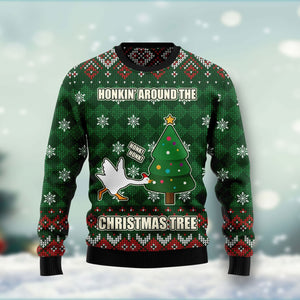 Duck Honkin Around Christmas Tree Ugly Christmas Sweater, Christmas Gift, Gift Christmas 2024