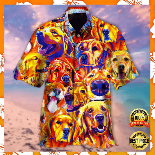 Colorful Golden Retriever Hawaiian Shirt, Hwaiian For Gift