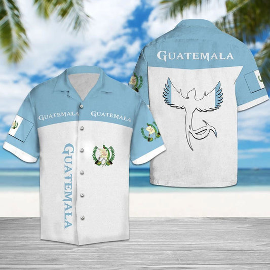 Blue And White Guatemala Latino American Pattern Hawaiian Shirt, Hawaiian Shirt Gift, Christmas Gift