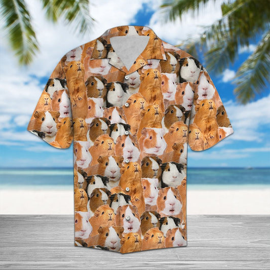 Cute Guinea Pig Vintage Style Hawaiian Shirt,Hawaiian Shirt Gift, Christmas Gift