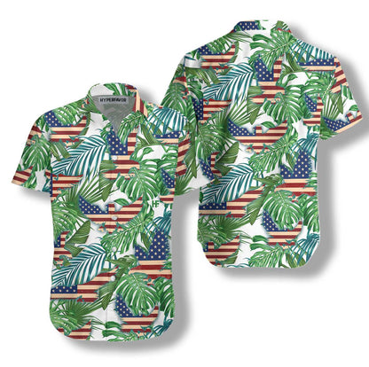 USA Flag Design Hawaiian Shirt Tropical American Eagle,Hawaiian Shirt Gift, Christmas Gift