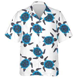 White Dotted Background With Green Turtles Hawaiian Shirt, Hwaiian For Gift