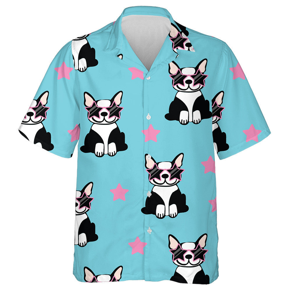 Superstar Cute Cartoon Bulldog Puppies In Glasses Hawaiian Shirt, Hawaiian Shirt Gift, Christmas Gift
