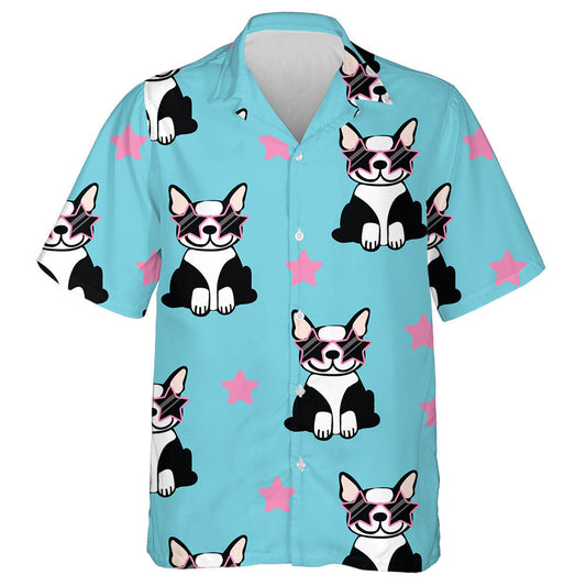 Superstar Cute Cartoon Bulldog Puppies In Glasses Hawaiian Shirt, Hawaiian Shirt Gift, Christmas Gift
