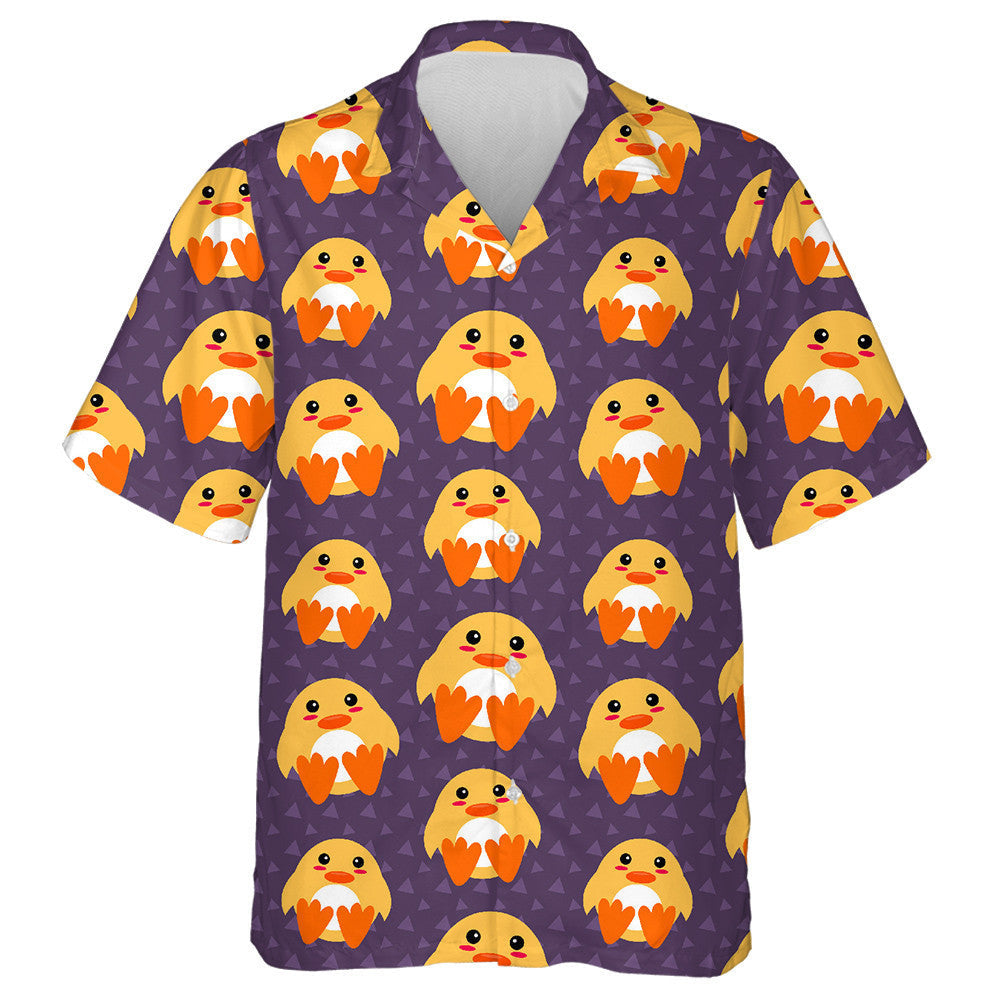 Hand Drawn Cute Baby Duck Animal Hawaiian Shirt, Hawaiian Shirt Gift, Christmas Gift