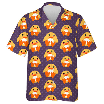 Hand Drawn Cute Baby Duck Animal Hawaiian Shirt, Hawaiian Shirt Gift, Christmas Gift