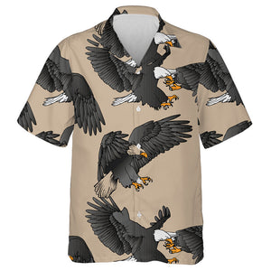 Angry Black Flying Eagle Fight Hawaiian Shirt, Hawaiian For Gift