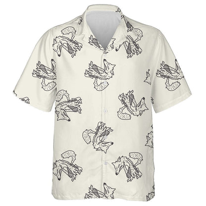 Werewolf Doodle On Light Grey Background Hawaiian Shirt, Hwaiian For Gift