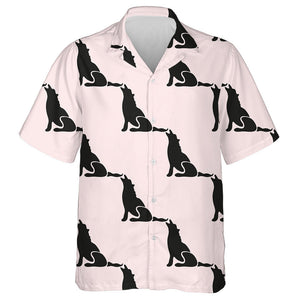 Abstract Wolf Symbols In Cartoon Style Hawaiian Shirt, Hawaiian For Gift
