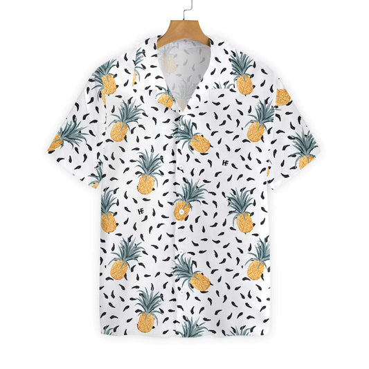 Pineapple Pattern White Theme Beautiful Design Hawaiian Shirt,Hawaiian Shirt Gift, Christmas Gift