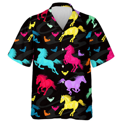 Running Horses And Heart With Wings Hawaiian Shirt,Hawaiian Shirt Gift, Christmas Gift
