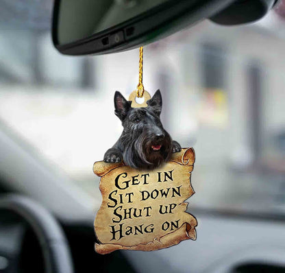 Scottish Terrier get in Scottish Terrier lover dog moms two sided auto ornament, Christmas Decoration