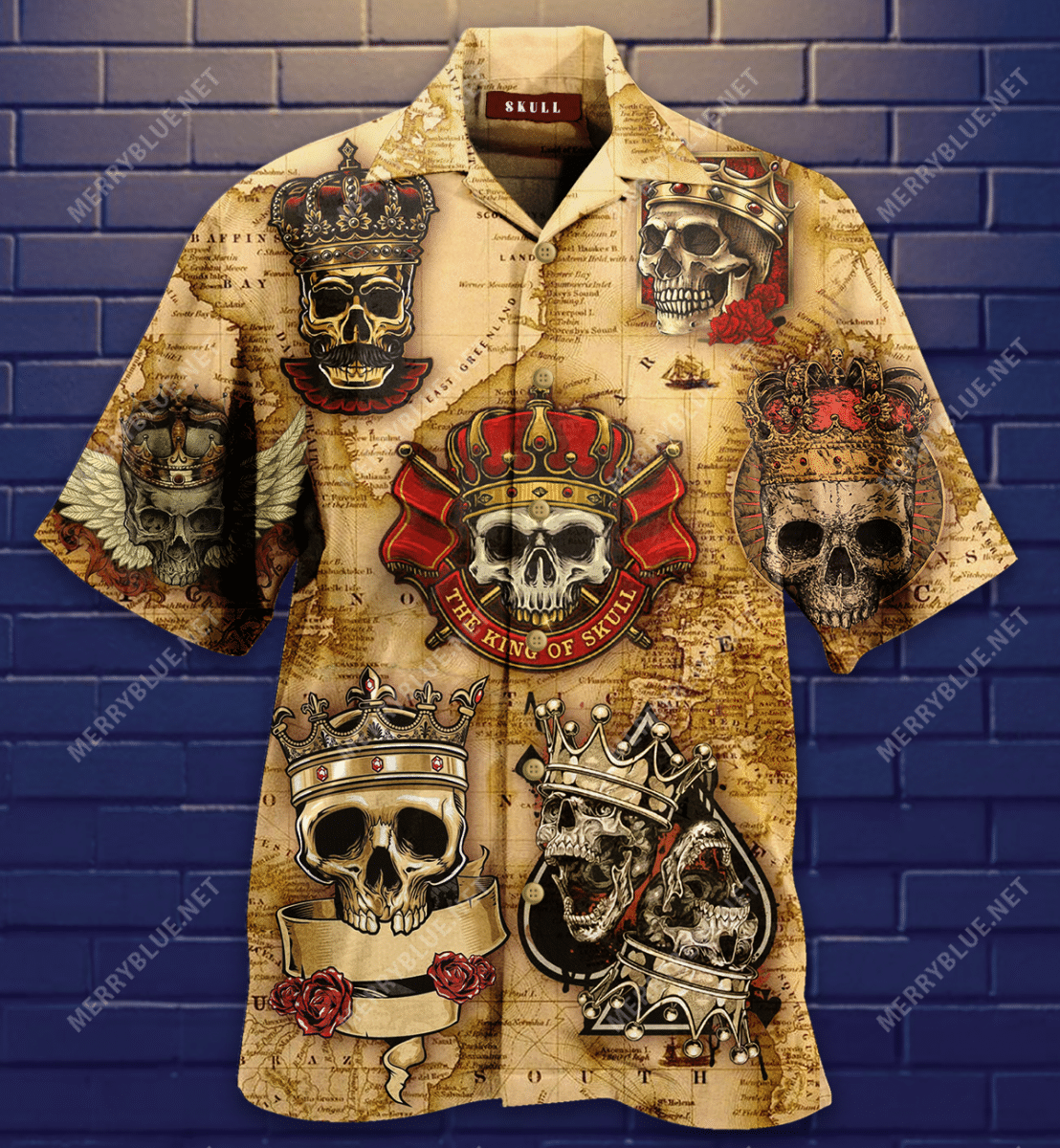 Lord Of The Skulls Hawaiian Aloha Shirt Hawaiian Shorts Beach Short Sleeve, Hawaiian Shirt Gift, Christmas Gift