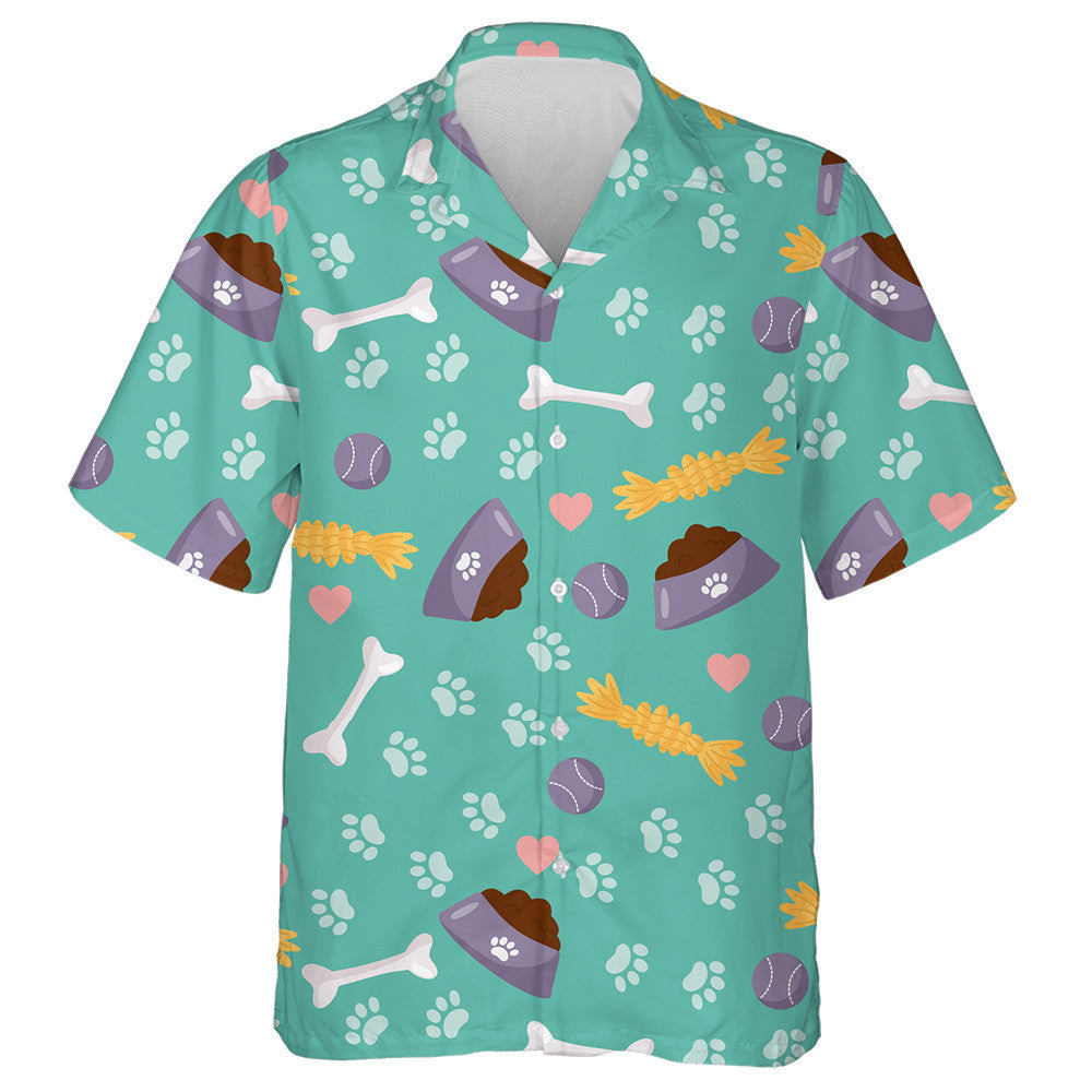 Bowl With Dog Food Toys And Bone Hawaiian Shirt, Hawaiian Shirt Gift, Christmas Gift