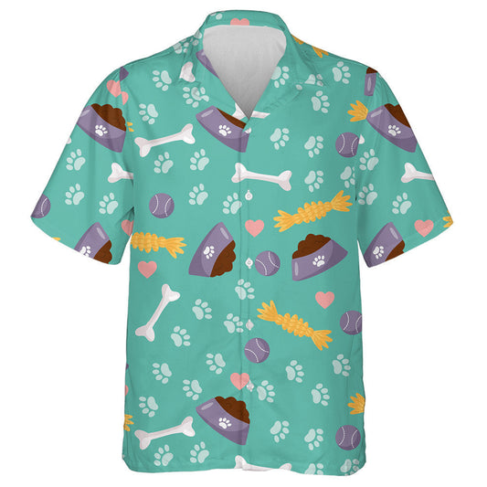 Bowl With Dog Food Toys And Bone Hawaiian Shirt, Hawaiian Shirt Gift, Christmas Gift