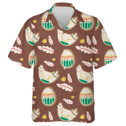 Lovely Chickens With Funny Eggs And Feathers Hawaiian Shirt, Hawaiian Shirt Gift, Christmas Gift