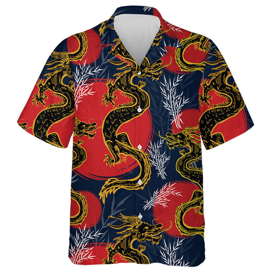 Chinese Asia Dragons And Red Sun Hawaiian Shirt, Hawaiian For Gift