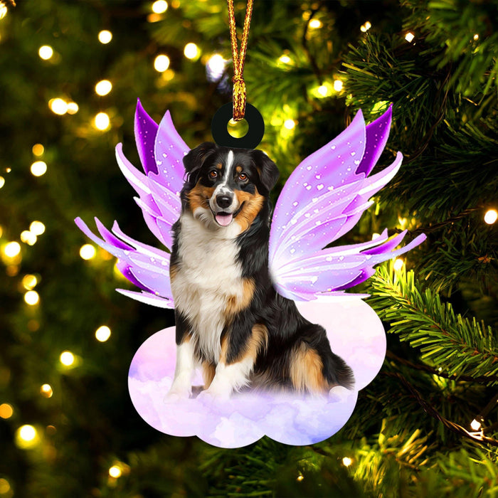 Australian Shepherd and wings gift for her gift for him gift for Australian Shepherd lover ornament, Christmas Ornament Gift, Christmas Gift, Christmas Decoration