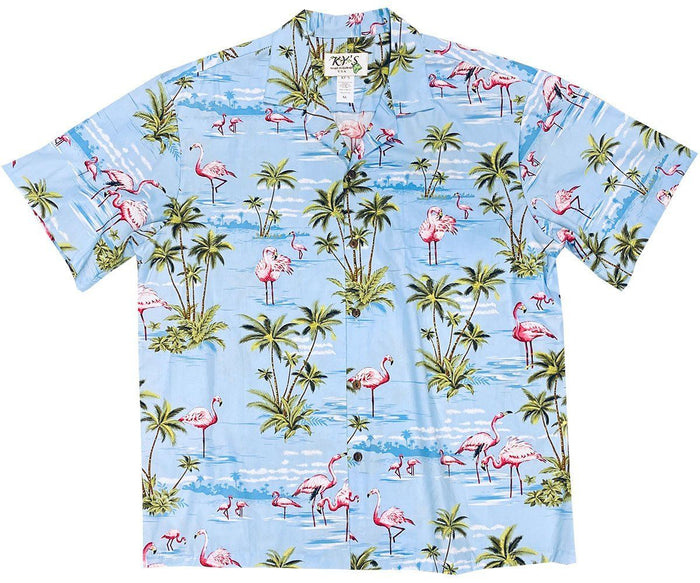 Flamingo Island Blue Hawaiian Shirt_ Hawaiian Shirt Gift, Christmas Gift