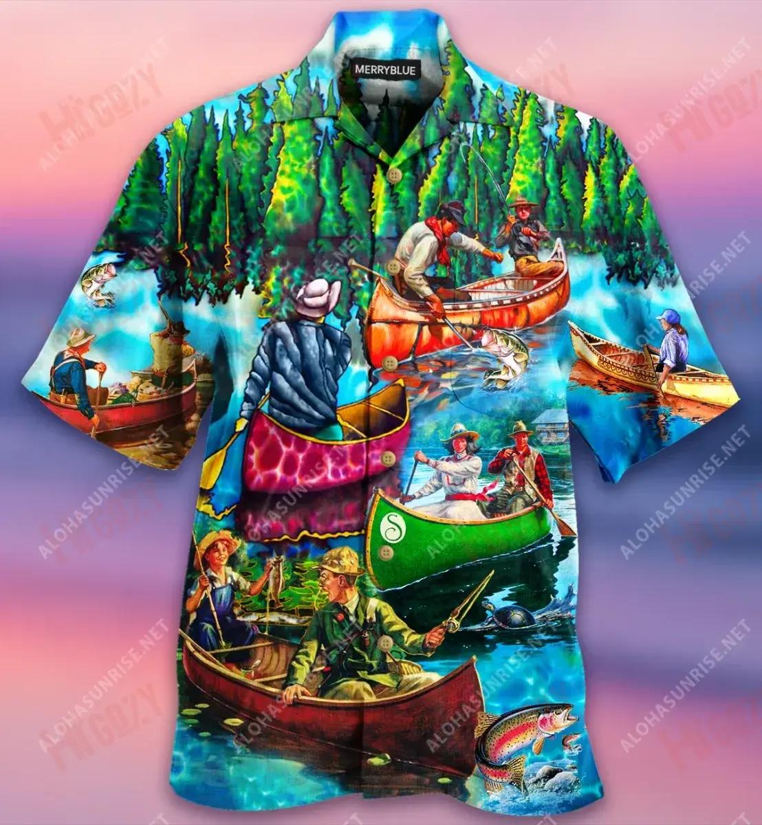 Life Is Better With Canoes Unisex Hawaiian Shirt Vacation Short Sleeve Hawaiian Crazy Shirts Hawaiian Shirts For Women, Hawaiian Shirt Gift, Christmas Gift