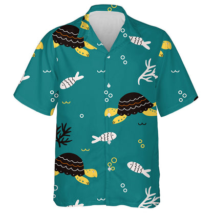 Colorful Underwater World With Fish And Turtles Hawaiian Shirt, Hawaiian Shirt Gift, Christmas Gift