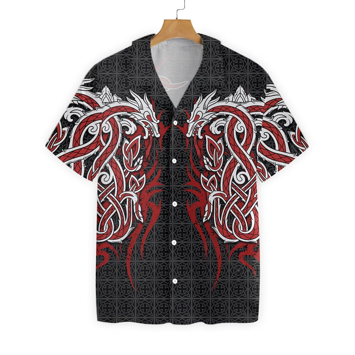 Dragon Tattoo Art On Plaid Ornamental Hawaiian Shirt,Hawaiian Shirt Gift, Christmas Gift