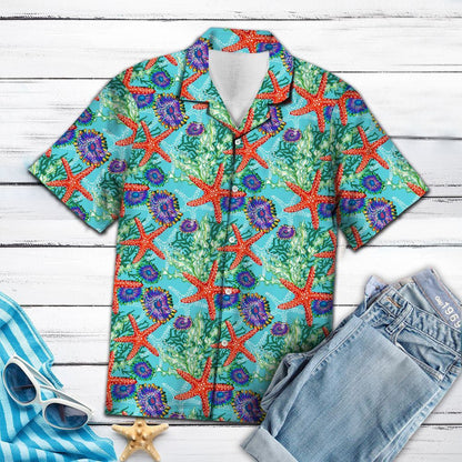 Starfish Underwater Floral Outstanding Design Hawaiian Shirt,Hawaiian Shirt Gift, Christmas Gift