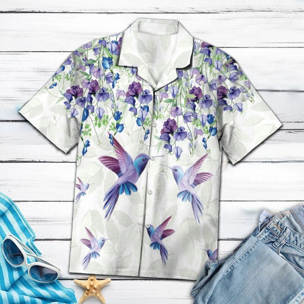 Wonderful Hummingbird Sucking Orchid Flowers Hawaiian Shirt, Hwaiian For Gift