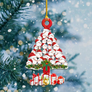 Baseball Christmas Tree Shape Ornament, Christmas Ornament Gift, Christmas Gift, Christmas Decoration